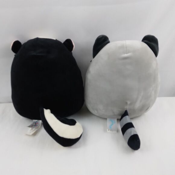 2 8" Squishmallow Plush Toys Raccoon Skunk Forest Animals Kellytoy - Picture 4 of 11